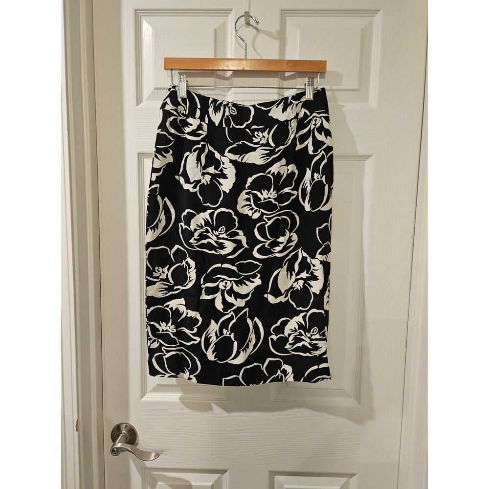 Vintage Carole Little West Black White Floral Blouse and Wrap Skirt Set Sz 10/12 - Picture 12 of 12